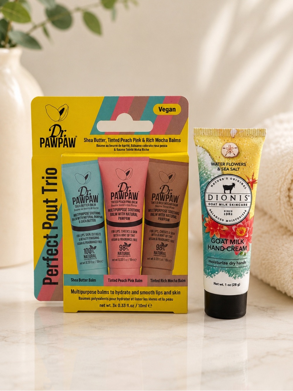 Self Care Gift Set Dr. PAWPAW Balm Trio + Dionis Goat Milk Hand Cream NWT